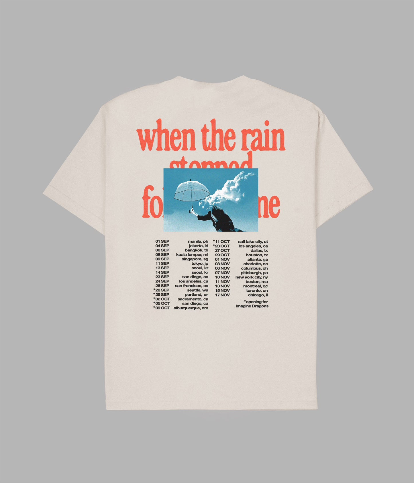 when the rain stopped following me tour tee